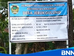 Pavingisasi Jalan Pertanian Desa Jerukgulung Madiun Permudah Akses Petani dan Angkut Hasil Panen