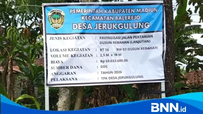 Pavingisasi Jalan Pertanian Desa Jerukgulung Madiun Permudah Akses Petani dan Angkut Hasil Panen